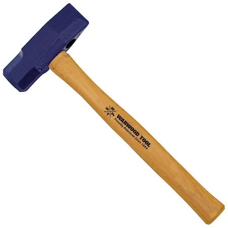 Warwood Tool 3 lb Straight Pein Driving Hammer, 16 Hickory Handle 12451